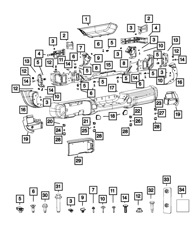 68340509AA - Frame, Bumper and Fascia: Screw for Mopar Image