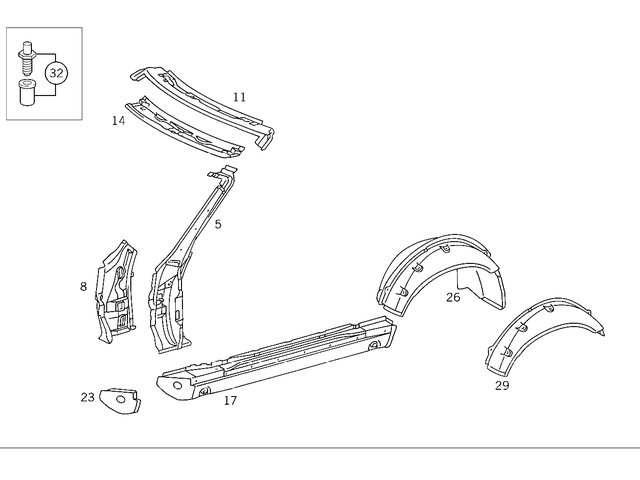 1296500101 - : Roof Frame for Mercedes-Benz Image