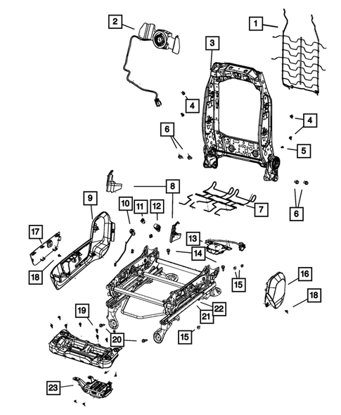 Front Seats - Adjusters, Recliners, Shields and Risers for 2017 Ram 3500 #5
