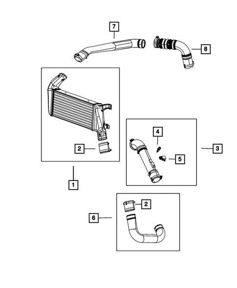 Radiator and Related Parts; Charge Air Cooler for 2008 Dodge Caliber #1