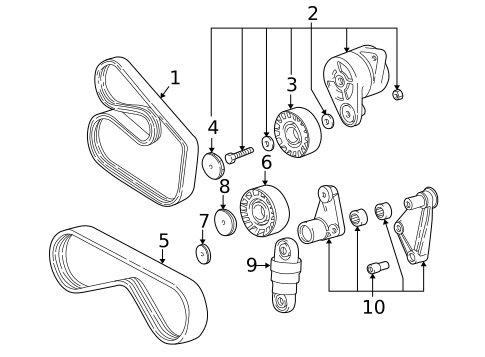 Belts & Pulleys for 1997 BMW 528i #1