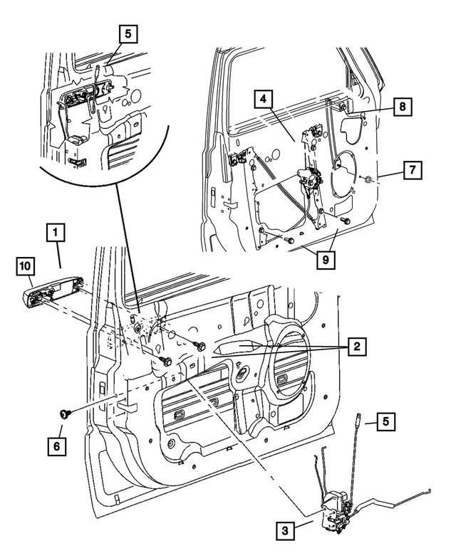 5HW79WS2AJ - Doors, Door Mirrors and Related Parts: Exterior Door Handle, Left for Mopar Image