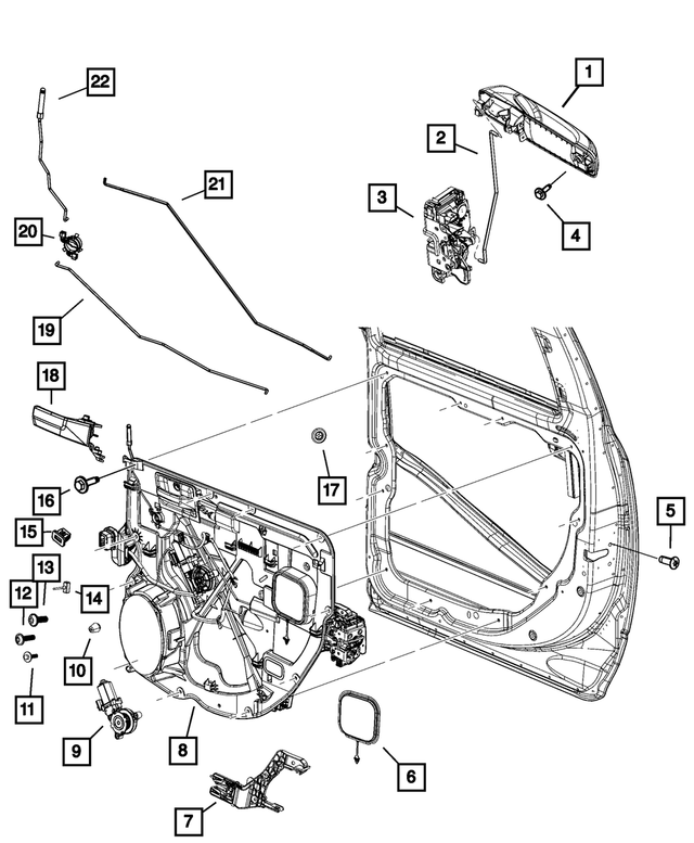 1GH18KFPAF - : Exterior Door Handle, Right for Mopar Image