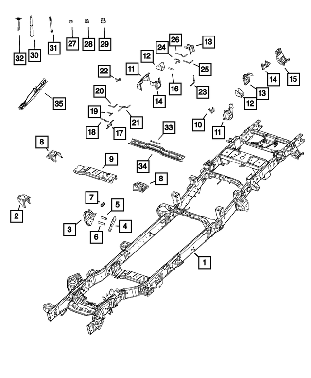 52058195 - Frame, Bumper and Fascia: Sway Bar Tapping Plate for Dodge: Ram 2500, Ram 3500 | Jeep: Wrangler, Wrangler JK | Ram: 1500, 2500, 3500 Image