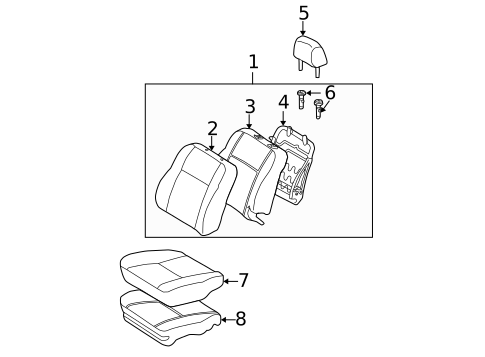 Front Seat Components for 2003 Toyota Corolla #0