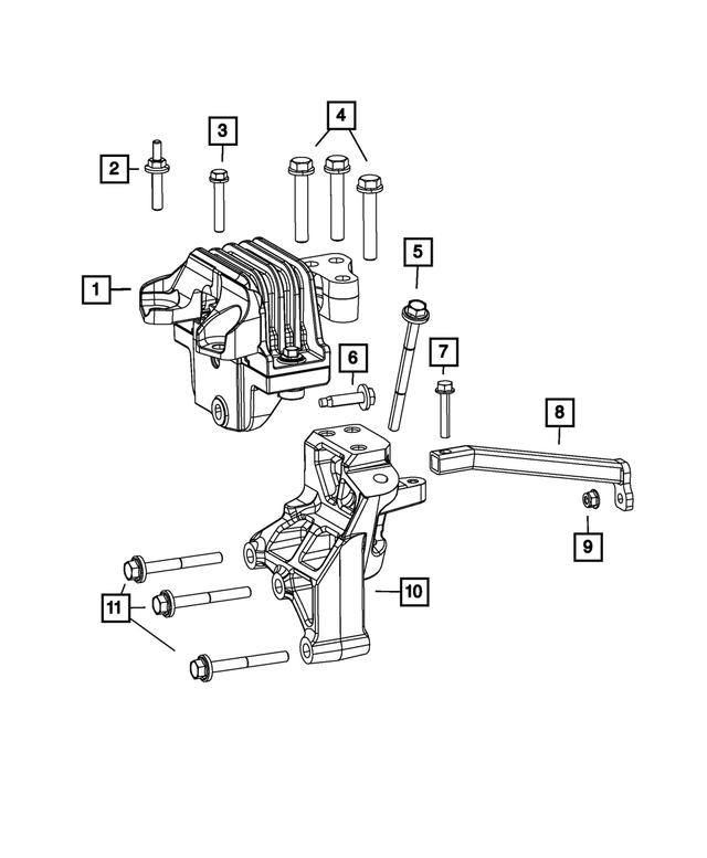 6509558AA - 2.4L Gas; Engine: Stud, Mounting for Mopar Image image