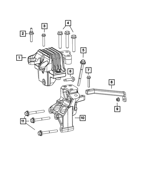 Engine Mounting for 2011 Dodge Journey #0
