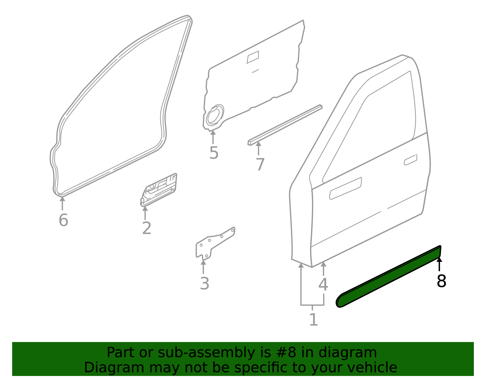 80870-7Z000 - Body Side Molding - Nissan OEM Parts Direct