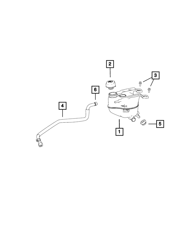 68097622AA - Cooling: Coolant Recovery Bottle Cap for Mopar Image