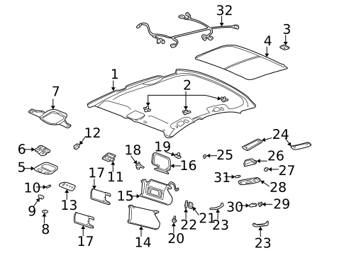 Interior Trim - Roof for 2001 Buick LeSabre #0