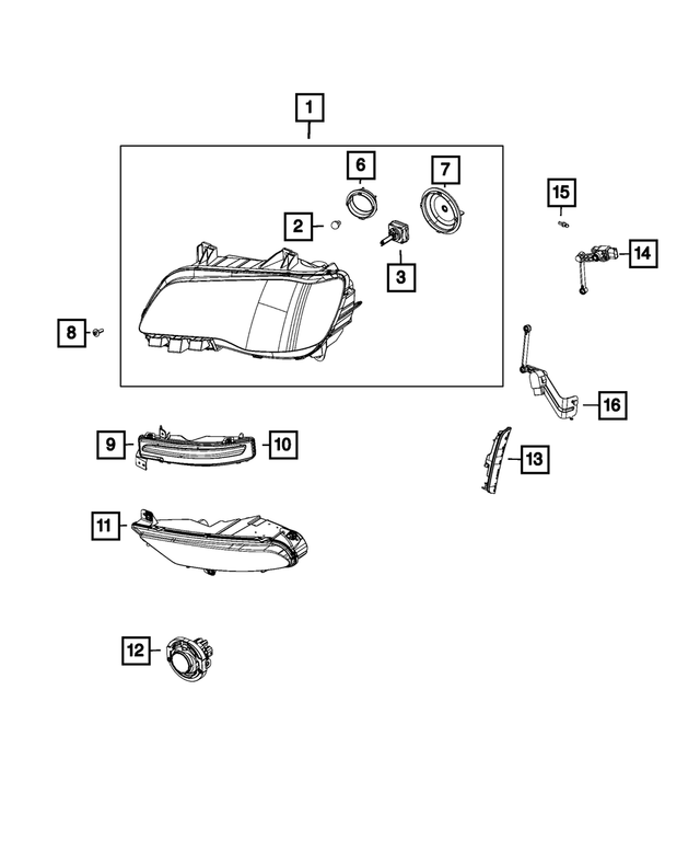 68196276AD - Electrical: Headlamp, Right for Mopar Image