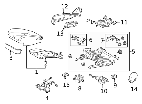 Passenger Seat Components for 2025 Lexus LC500 #5