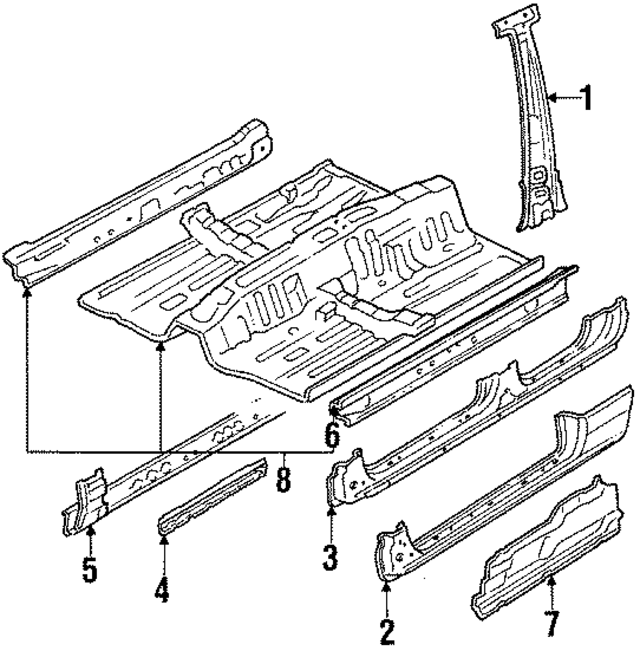64220SD4660ZZ - Body: Center Pillar for Acura Image