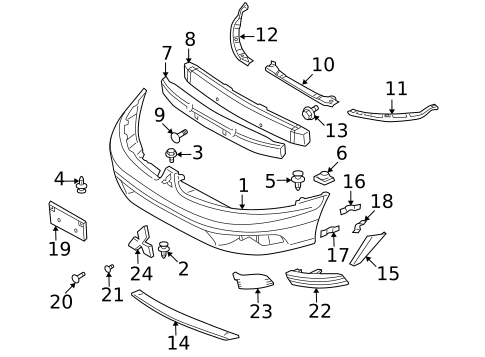 Bumper & Components - Front for 2005 Mitsubishi Outlander #0