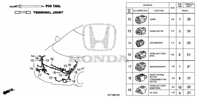 Electrical Connectors (FR.) for 2012 Honda CR-Z #0