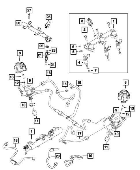 Fuel Rail and Injectors for 2020 Alfa Romeo Stelvio #0