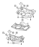 52128544AA - Front Suspension &amp; Drive: Skid Plate Bracket, Right for Mopar Image