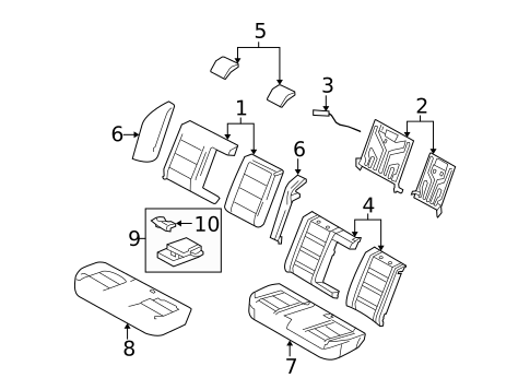 Rear Seat Components for 2005 Mercury Montego #0