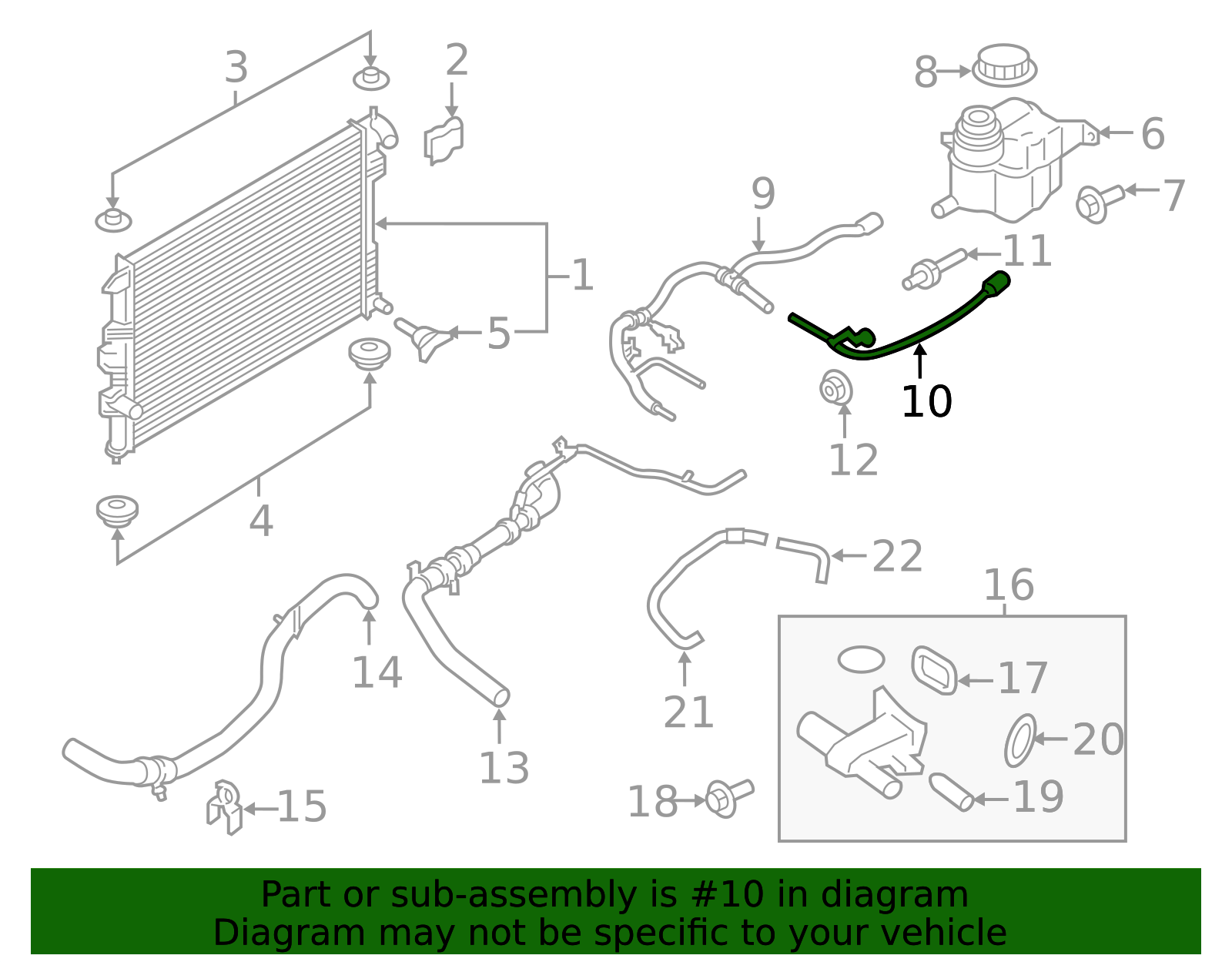 2016-2019 Ford Explorer Engine Coolant Overflow Hose FB5Z-18472-A | OEM ...