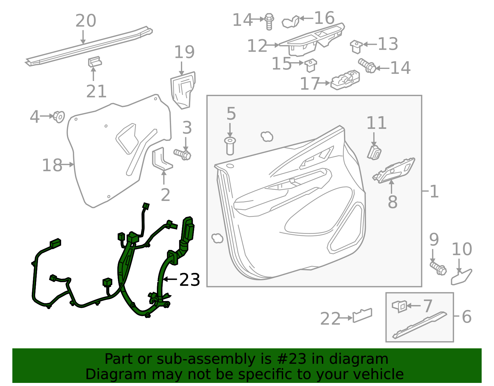 2020-2021 Chevrolet Bolt EV Front Passenger Side Door Wiring Harness