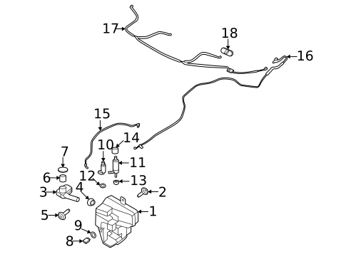Washer Components for 2023 Porsche Taycan #0