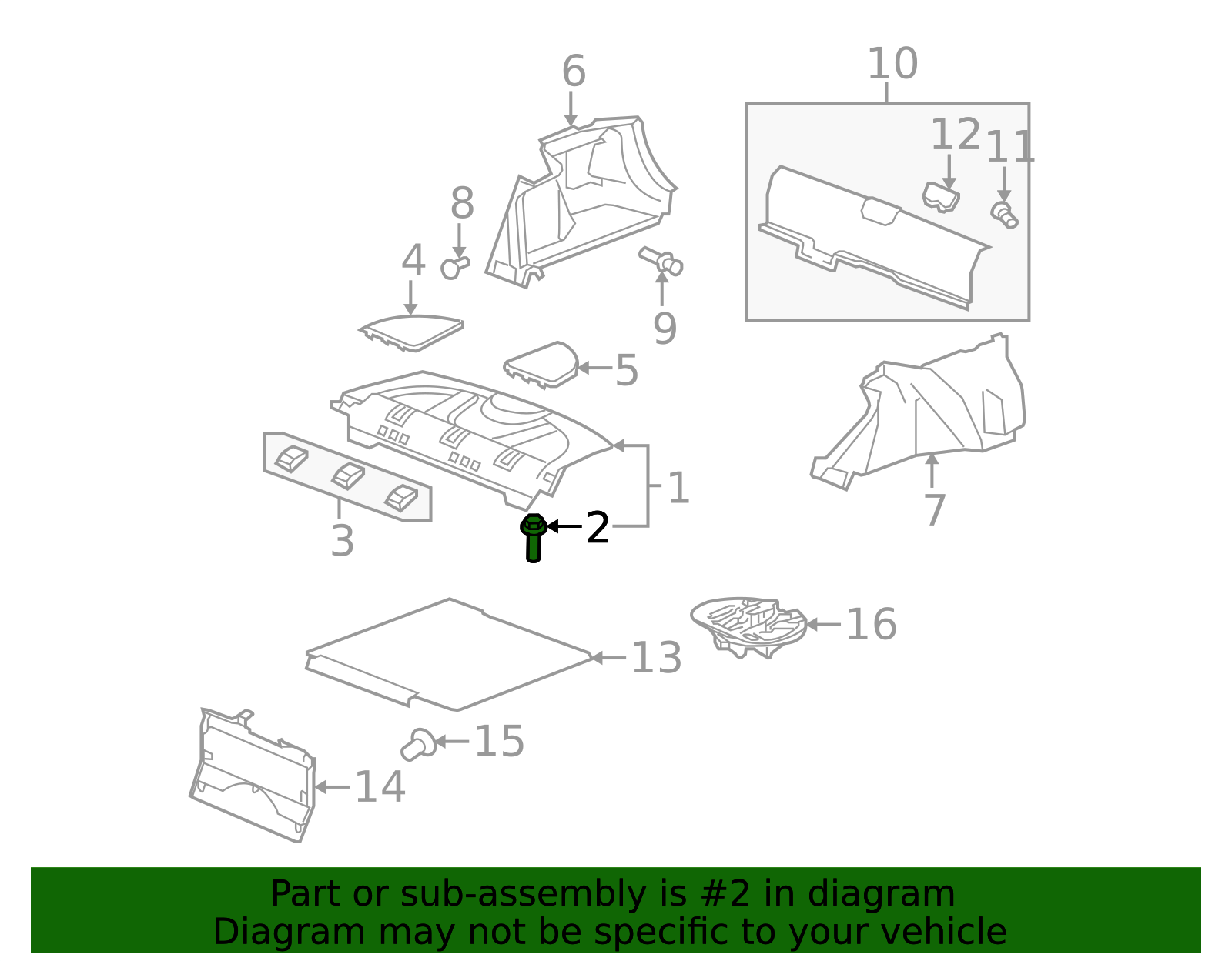 2009-2011 Honda Civic Package Tray Trim Clip 84505-SNC-A01ZF | OEM ...