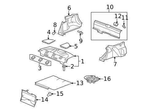 Interior Trim - Rear Body for 2010 Honda Civic #1