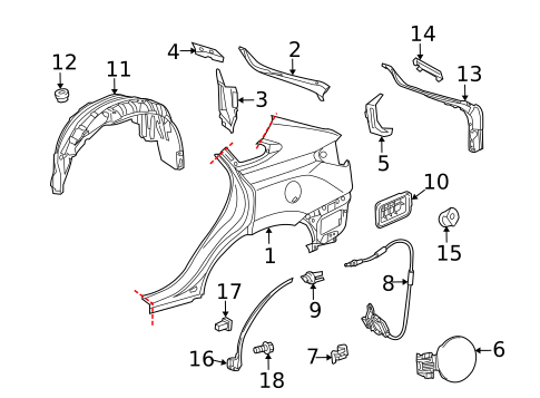 Fuel Door for 2010 Lexus RX450h #0