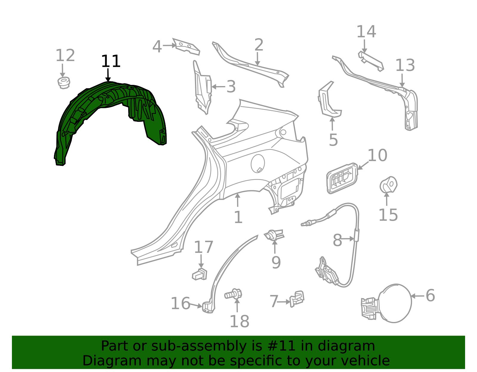 2010-2015 Lexus | Wheelhouse Liner | 65638-0E010 | OEM Vehicle Parts