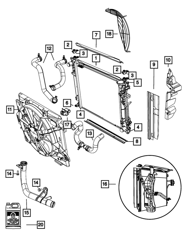 5058735AC - : Radiator Outlet Hose And Clamp for Mopar Image