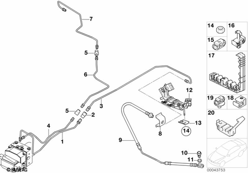 Brake Pipe Rear for 2005 BMW X5 3.0i #0