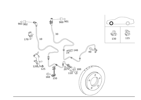 Brake Pad Wear Indicator and Speed Sensor Front Axle for 2011 Mercedes-Benz S550 #0