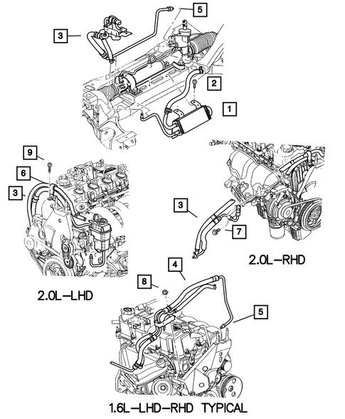 Power Steering Hoses for 2001 Dodge Neon #0