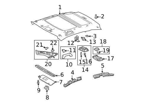 Interior Trim - Roof for 2005 Scion tC #0