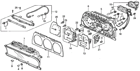 Speedometer Components (2) for 1988 Acura Integra #0