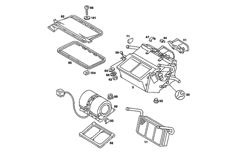 Heater Case with Blower for 1984 Mercedes-Benz 380SL #1