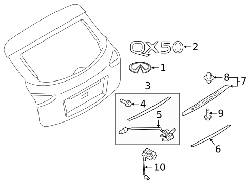 Exterior Trim - Lift Gate for 2016 INFINITI QX50 #0