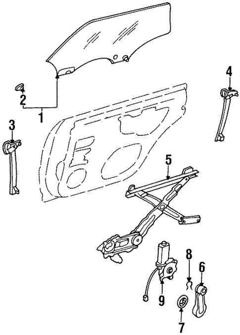 Glass - Rear Door for 1996 Subaru Legacy #0