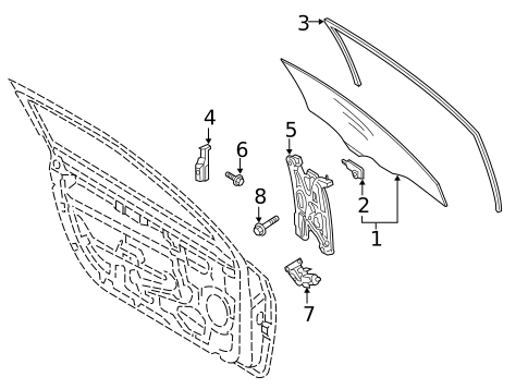 Glass - Front Door for 2019 Hyundai Veloster #0