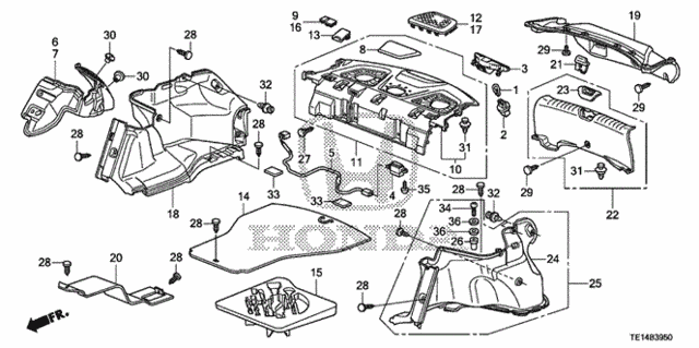 Rear Tray - Trunk Side Garnish for 2012 Honda Accord #0