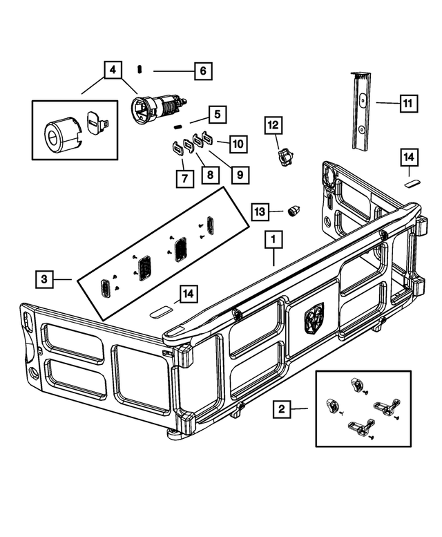 « 68061347AA – Body Sheet Metal Except Doors : Cloison De Plateau De Camion Trousse De Verrouillage De Poignee pour Mopar Image »