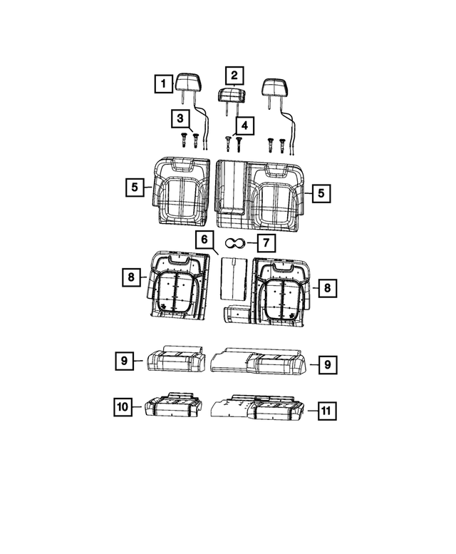 7KL98WT5AB - : Rear Seat Cushion Cover, Right for Mopar Image
