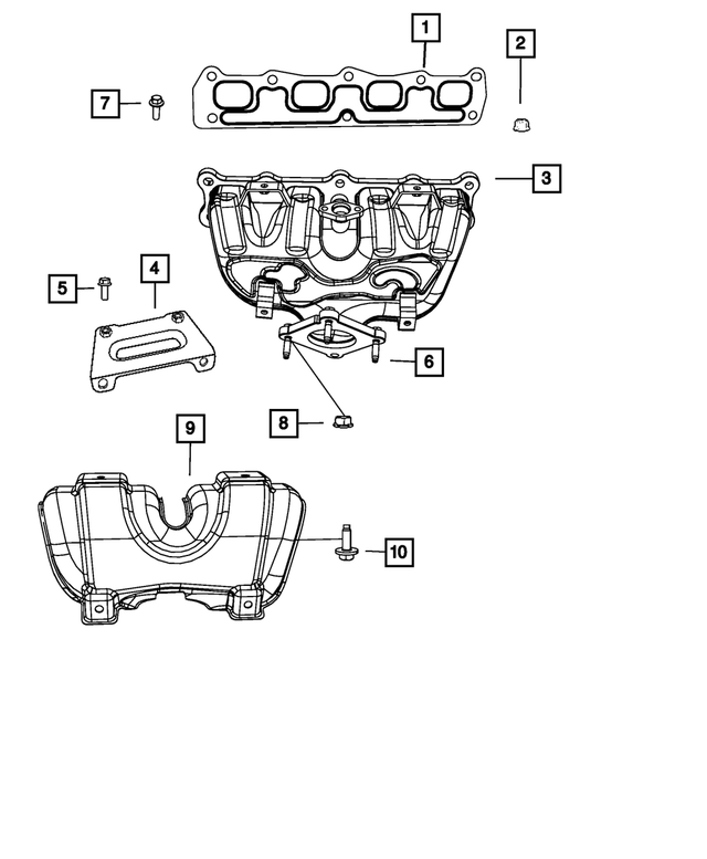 5047269AB - 2.4L Gas; Engine: Exhaust Manifold for Mopar Image image