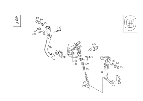 Pedal Assembly with Bearing for 1993 Mercedes-Benz 600SL #0