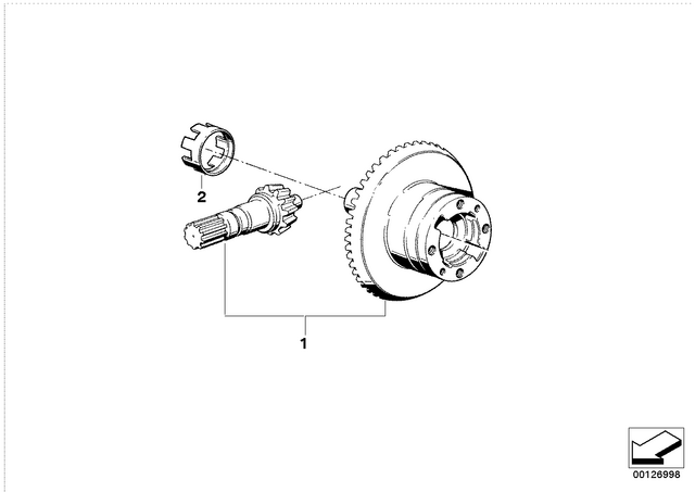 33121451181 - Rear Axle, Rear-Wheel Drive, Suspension: Impulse Sending Wheel -  for BMW-Motorrad Image