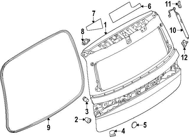K010M7JAMA - Body: Lift Gate for Infiniti Image