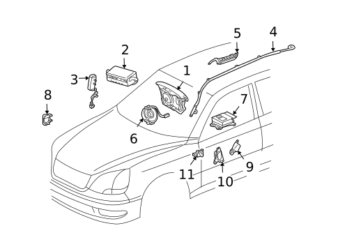 Air Bag Components for 2006 Lexus LS430 #0