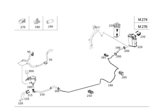 2044713315 - Fuel System: Purge Line for Mercedes-Benz Image image