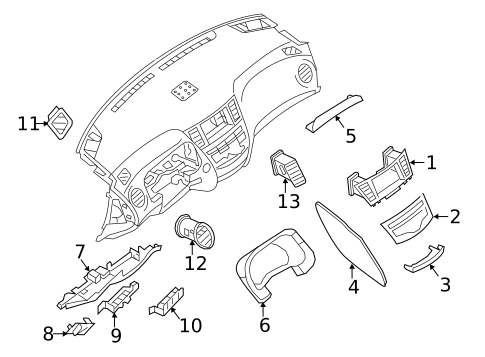 Instrument Panel Components for 2013 INFINITI JX35 #0
