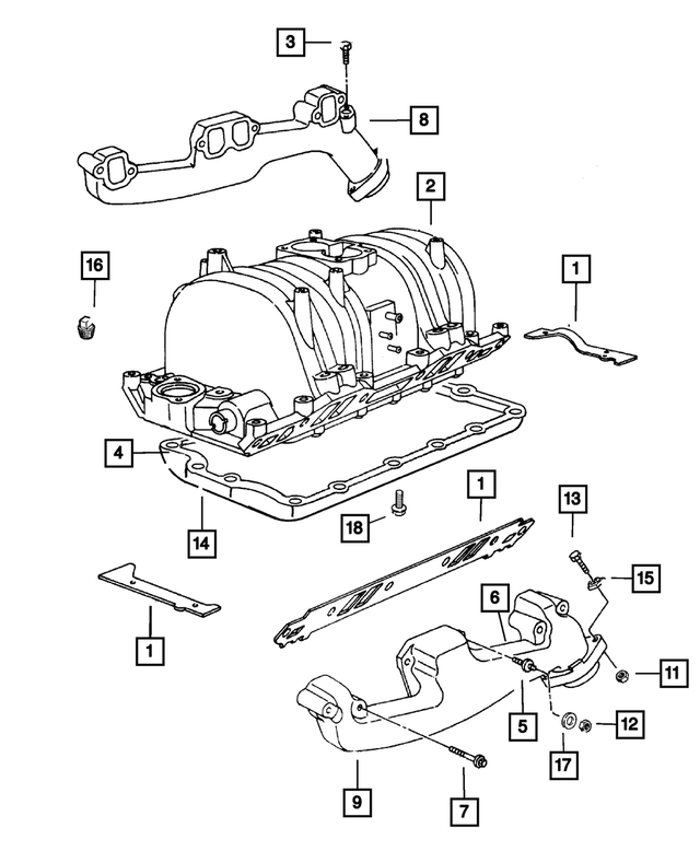 4897383AD - Engine 5.9L Eight Cylinder: Intake Manifold Gasket Package for Mopar Image